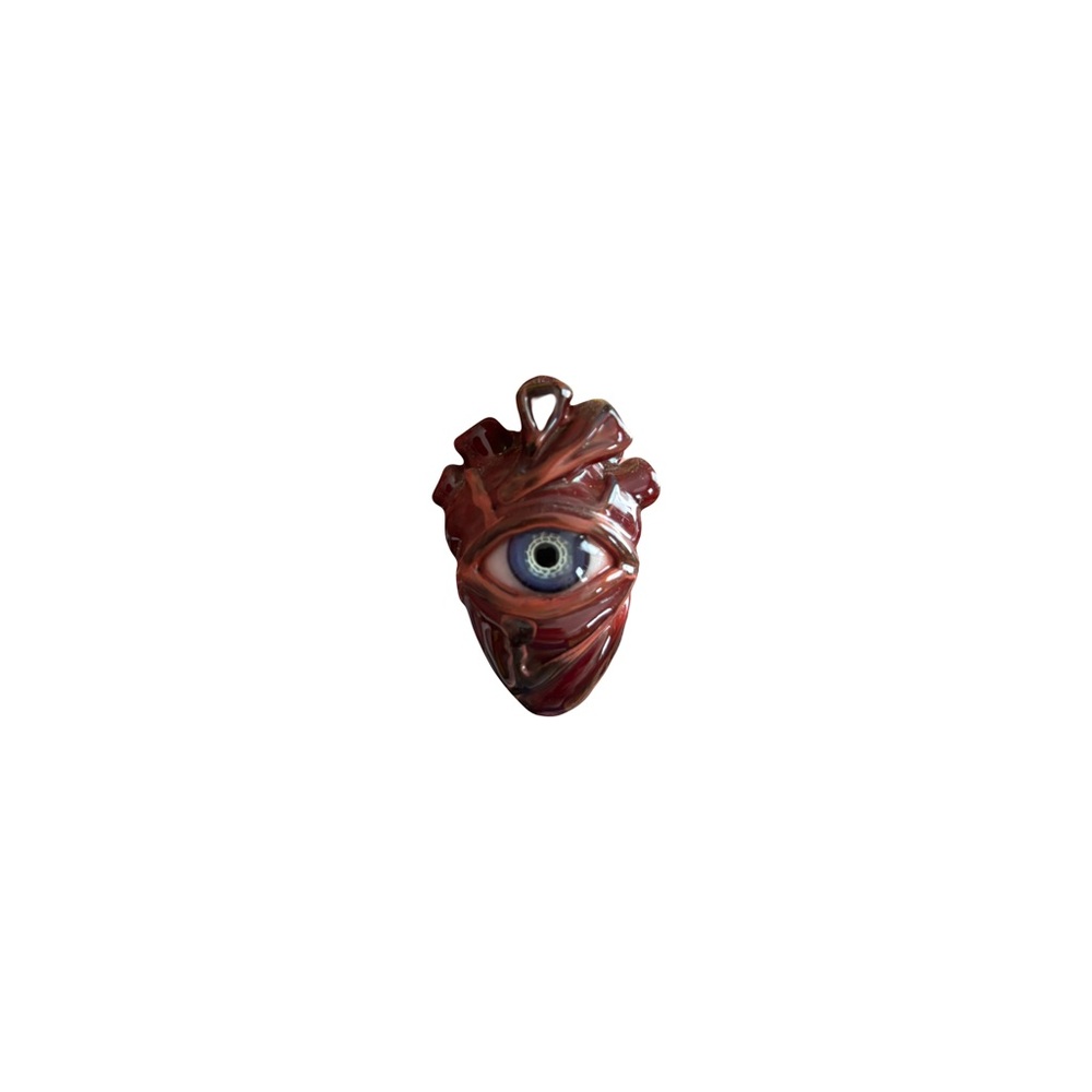 Glass Pendant ' Eye of the Heart ' Creature Eye borosilicate pendant jewelry